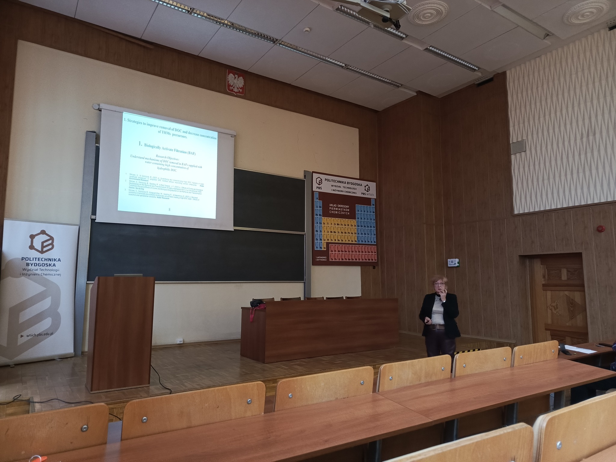 Lecture by Dr. Beata Gorczyca at the Faculty of Chemical Technology and Engineering of the PBŚ University of Technology